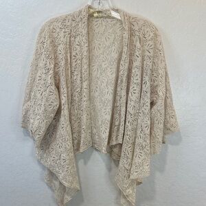 Chenault Cream Lace Open-Front Shawl cocoon plus size 1X women’s western boho